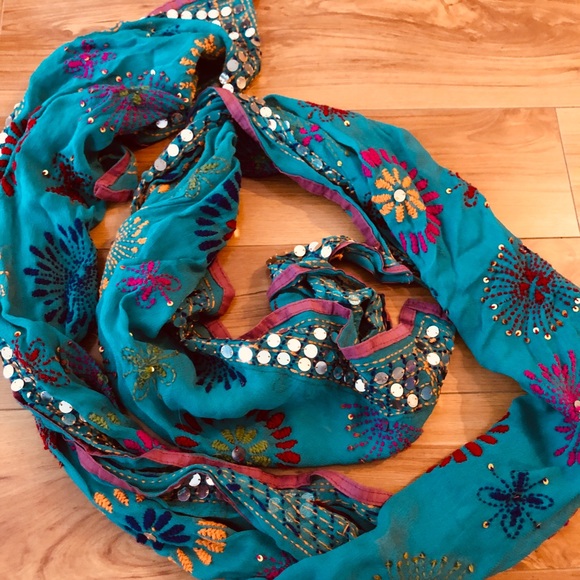 Anthropologie Accessories - Anthropologie turquoise scarf
